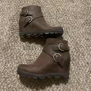 SOREL Joan of Arctic Waterproof Leather Wedge II Buckle Boot (Women)